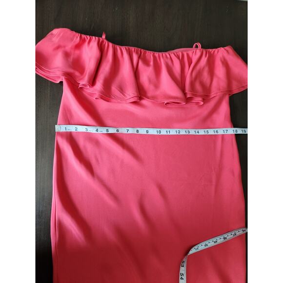 J.Crew ruffle slip sheath silk Pink Coral dress Spaghetti Straps Size 6 - Picture 6 of 10